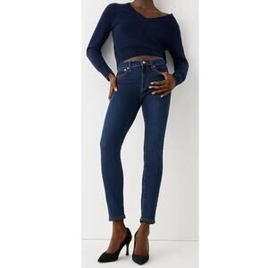 J Crew 9” High-Ride Toothpick Dark Wash Skinny Jeans